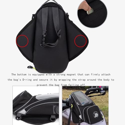 Motorcycle Tank Bag for Kawasaki Ninja 250R EX250 2008 2009 2010 2011 2012 Waterproof Universal Saddle Bag Travel Backpack with Removable Straps