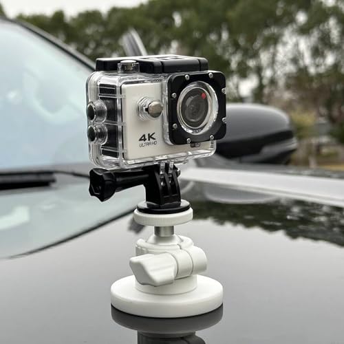 ULIBERMAGNET White Magnetic Camera Mount, Strong Magnetic Mount with 360° Rotation Ball Head, Security Camera Holder with 1/4 inch Thread for GoPro,DJI OSMO Action - style: White 2.59INCH Magnetic Camera Mounts