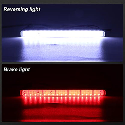 Double Colors LED License Plate Light Super Bright 90 SMD Chips 2-in-1 Fuction Brake Light Reversing light for Car SUV Truck,Motorcycle,Waterproof,DC12V.1-Pack(White + Red)