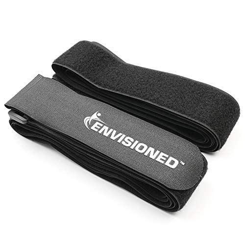 Envisioned Reusable Cinch Straps 3" x 20" - 6 Pack, Multipurpose Strong Gripping, Quality Hook and Loop Securing Straps (Black) - size: 3" x 20"