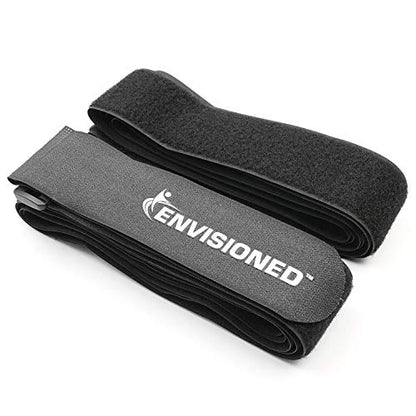 Envisioned Reusable Cinch Straps 3" x 20" - 6 Pack, Multipurpose Strong Gripping, Quality Hook and Loop Securing Straps (Black) - size: 3" x 20"