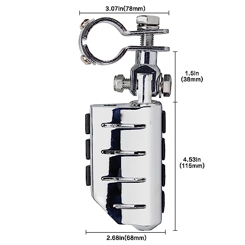 VGMOTO Motorcycle 1.25" Highway Footpegs Adjustable Foot Pegs Footrests with Clamps Mounts kit Compatible with Harley Touring Sportster Softail Road Glide Street Glide with 1 1/4 inch Engine Guard - color: Chrome-Style C