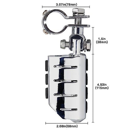 VGMOTO Motorcycle 1.25" Highway Footpegs Adjustable Foot Pegs Footrests with Clamps Mounts kit Compatible with Harley Touring Sportster Softail Road Glide Street Glide with 1 1/4 inch Engine Guard - color: Chrome-Style C