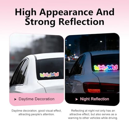 Car Reflective Stickers, Cute Butterfly High Intensity Reflective Safety Decal, Waterproof & Scratch-Covering Decor Sticker, Universal for Most Cars, Motorcycles, Helmets & Bikes - size: Butterfly