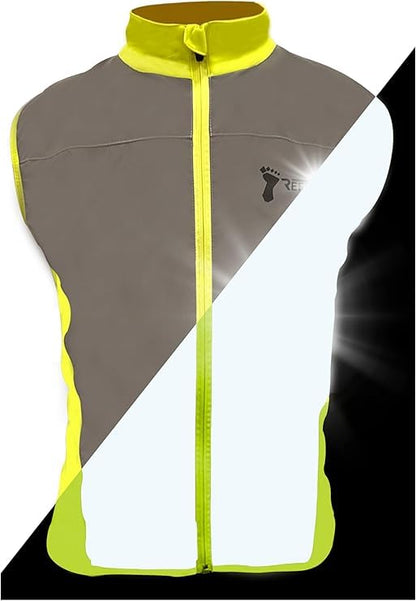 ReflecToes Reflective Bike Vest for Night Visibility – Hi Vis Running & Cycling Gilet – Lightweight, Breathable Outer Layer - size: Medium, style: Lightweight