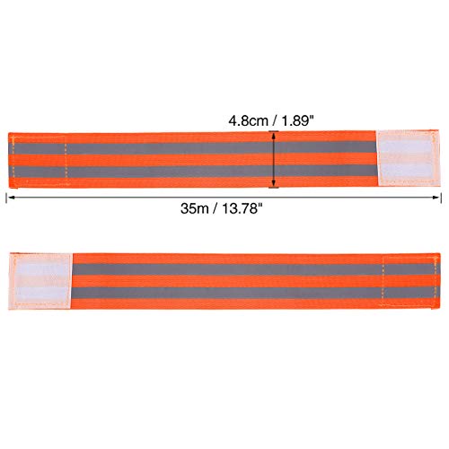 X AUTOHAUX 8pcs Reflective Bands for Arm High Visibility Night Cycling Riding Reflector Tape Straps Bracelet - color: Orange