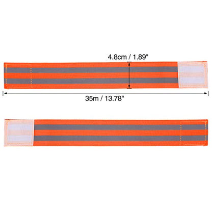 X AUTOHAUX 8pcs Reflective Bands for Arm High Visibility Night Cycling Riding Reflector Tape Straps Bracelet - color: Orange