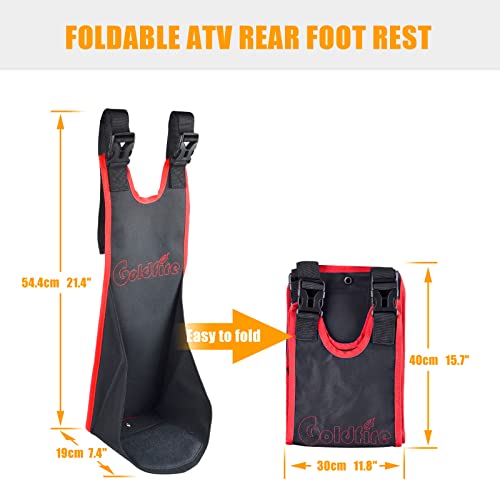 ATV Rear Passenger Foot Rest,Universal Adjustable Foldable Wear-resistant Rear Foot Pegs Compatible With Sportsman Rancher Griz (Red Piping) - color: Red Piping