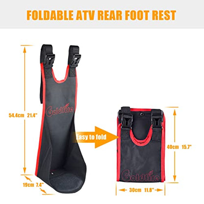 ATV Rear Passenger Foot Rest,Universal Adjustable Foldable Wear-resistant Rear Foot Pegs Compatible With Sportsman Rancher Griz (Red Piping) - color: Red Piping