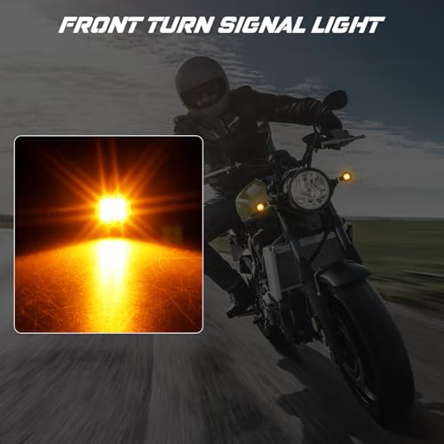 NTHREEAUTO Motorcycle Turn Signals, Universal Front Rear LED Turn Signal Light Mini Blinkers Brake Tail Lights Compatible with Harley Honda Suzuki Triumph Yamaha - 4 PCS