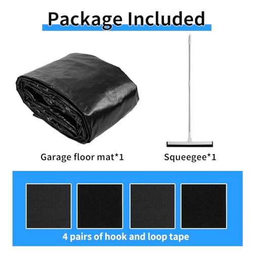 MIALUTY® Garage Floor Mat,(8'6" x 20'),Heavy Duty PVC Under Car Containment Mat with Raised Edge Waterproof Oil-Proof Non-Slip Against Snow Rain Mud All-Weather Easy to Clean - size: 8'6" x 20'