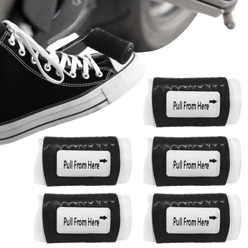 5 Pieces Motorcycle Shifter Shoe Protector - Universal Quick-Fit Riding Footwear Boot Protector,Non-Slip Rubber Gear Shift Cover,Unisex Motorcycle Accessory (Black)