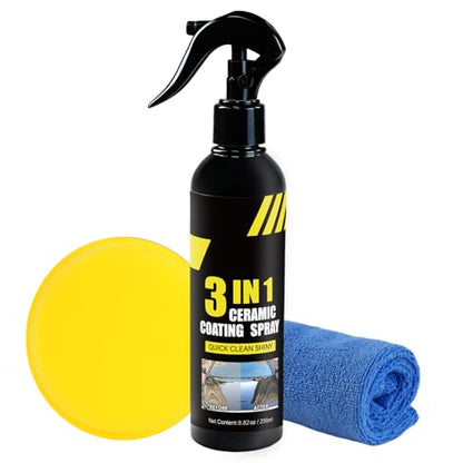 Ceramic Spray Coating for Cars - 8.4oz Quick Detailer with 6 Months Protection, High Gloss Top Coat & Water Repellent, Car Detailing Kit for Car, RV, Motorcycle, Boat