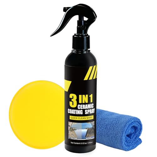 Ceramic Spray Coating for Cars - 8.4oz Quick Detailer with 6 Months Protection, High Gloss Top Coat & Water Repellent, Car Detailing Kit for Car, RV, Motorcycle, Boat