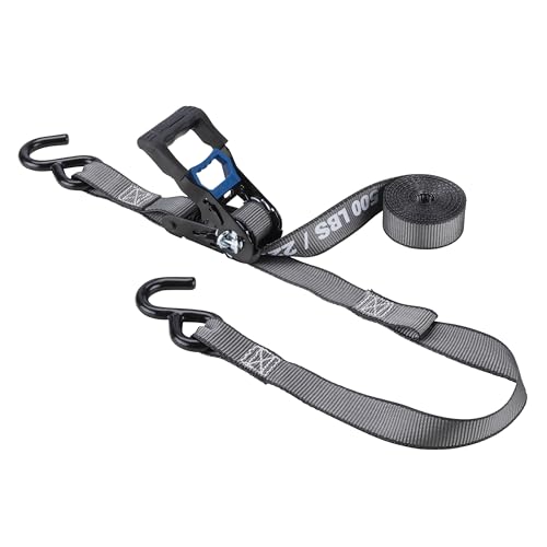 Secure Tite 4-Pack Ratchet Straps, 1' x 12', Vinyl Coated S-Hooks, 500 lbs WLL, 1500 lbs BS