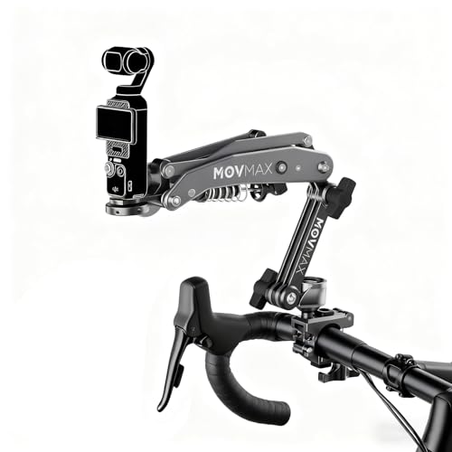 MOVMAX Blade Arm Bike Motorcycle Handlebar Mount Stabilizer, Camera Clamp Mount Shock Absorber for DJI Osmo Pocket 4/Pocket 3, Insta 360, GoPro Hero Cameras w Ball Head, Pocket 3 Accessories - style: Motorcycle Clamp Kit