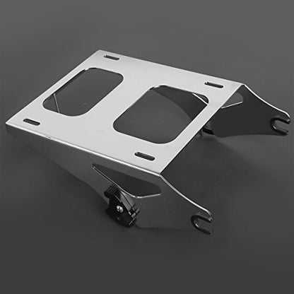 XFMT 5.5" Matte Black Razor Trunk W/Backrest Pad + Chrome Mount Bracket + Docking Kit For Harley Touring Road King Street Glide Road Glide Electra Glide Ultra Classic 2014-Later - color: Matte Black Set 9