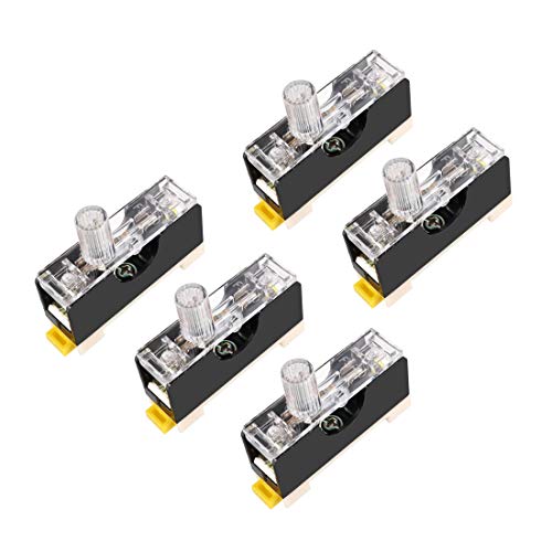 uxcell Fuse Holder FS-101 Single Pole with Indicator Light 6mmx30mm Fuse Included 250V 10A 5Pcs