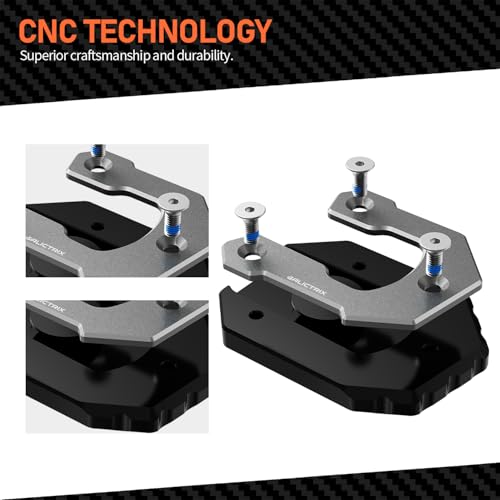 Compatible with KAWASAKI Vulcans S 650 VN650 2015-2024 VULCANS CAFE 2023-2024 Motorcycle Accessories Side Stand Plate Pad Kickstand Extension Enlarge Pad Foot Pegs (Grey) - color: Grey
