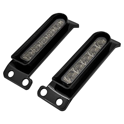 LED Filler Panel Lights Rear Fender Light Turn Signals Fit for Harley Touring Road Glide FLTR Electra Glide FLHT Road King FLHR Ultra Limited FLHTK 2014-2024 (Black Housing Smoke Len) - color: Black Housing Smoke Len