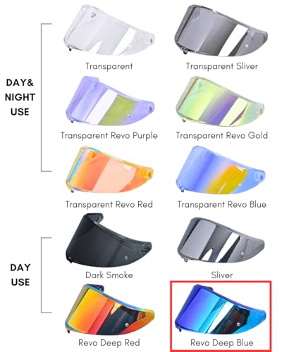 Compatible With K6S Visor K6 Face Shield Replacement Tinted Visor Helmet Accessories (Revo Deep Blue) - color: Revo Deep Blue