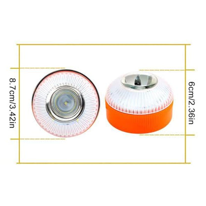 Warning Light with Magnetic Base, Increase Night Visibility, 8.7x8.7x6cm, Led Flashing Light, Car Warning Strobe, Easy to Use, for Rv Roof Motorcycle Truck Car Roadside Cycling