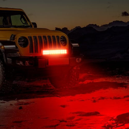 Nilight LED Light Bar 12 Inch 72W Spot Flood Combo Red Beam Off Road Lights Fishing Hunting Emergency Deck Boat Work Lighting for Trucks UTV Pick-up Van Boat Tractor - color: Red