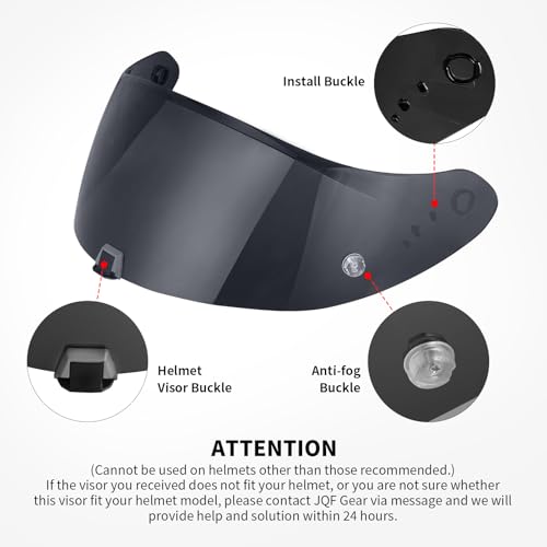 T520 Visor Full Face Helmet Shield Compatible with T520/ ST1400/ R1 Air Motorcycle Replacement Accessories (Black) - color: Black