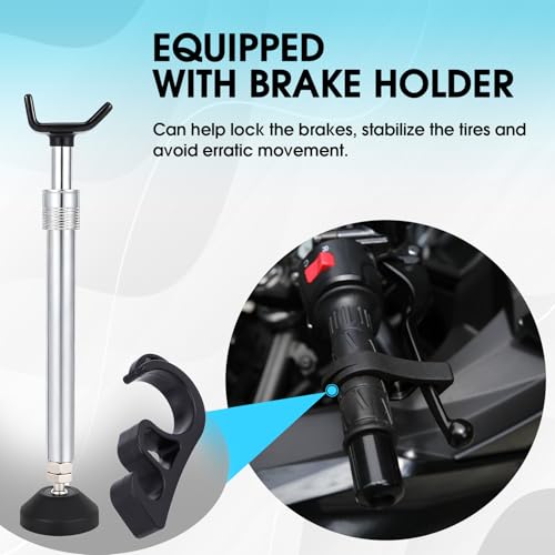 Motorcycle Rear Stand Lift Wheel Stands, Quick-Adjust Electroplated Finish Stand with Brake Holder Universal for Ninja Gixxer CBR ZX6R R6 R7 MT07 All Most Sportbikes Supersports Naked Dirt Pit Bikes