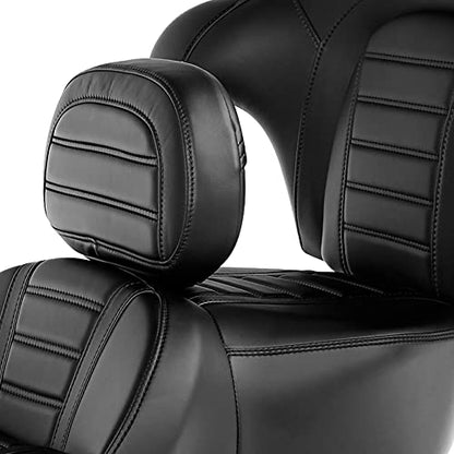 SLMOTO Hammock Driver Passenger Seat with Rider Backrest and King Tour Trunk Backrest Pad fit for Harley Touring Road King Street Electra Glide 2014-2023 - color: B# Red