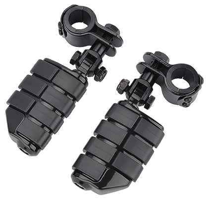 Motorcycle Highway Foot Pegs, Highway Footrest Fit for Harley Touring Yamaha Honda Suzuki Kawasaki 25mm 32mm 34mm Engine Guard (‎Gloss Black) - color: Gloss Black