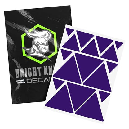 BRIGHT KNIGHT DECALS Reflective Stickers, 17pc Triangle Kit, Reflective Tape Outdoor Waterproof Motorcycle Helmet Stickers for Bikes, Scooters, and Hard Hats, Night Safety High Visibility - color: Purple
