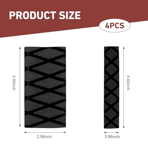 4 PCS Motorcycle Heat Shrink Grip Sleeves, Grid Pattern 2 Handlebar and 2 Brake Handlebar Cover, Rubber Anti-Slip Comfortable Grip Cover, Heating Tight Fit Protective Sleeve (Black) - color: Black