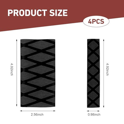 4 PCS Motorcycle Heat Shrink Grip Sleeves, Grid Pattern 2 Handlebar and 2 Brake Handlebar Cover, Rubber Anti-Slip Comfortable Grip Cover, Heating Tight Fit Protective Sleeve (Black) - color: Black