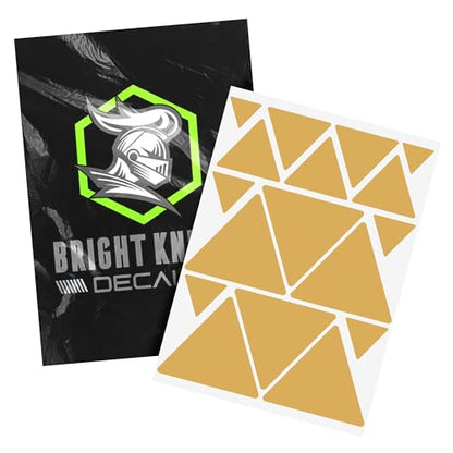 BRIGHT KNIGHT DECALS Reflective Stickers, 17pc Triangle Kit, Reflective Tape Outdoor Waterproof Motorcycle Helmet Stickers for Bikes, Scooters, and Hard Hats, Night Safety High Visibility - color: Gold