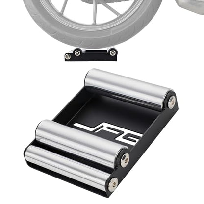 JFG RACING Motorcycle Wheel Cleaning Stand,(Bikes<485 lbs & Tire Width<180 mm) Paddock Wheel Roller Stand for Tire Cleaning & Chain Lubrication-Black - color: Black