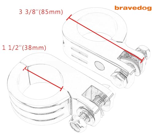 1 1/2" (38mm) Highway Foot Peg P-Clamp Mounting Kits Compatible with Engine and Compatible for Harley Touring Road King Engine Bars