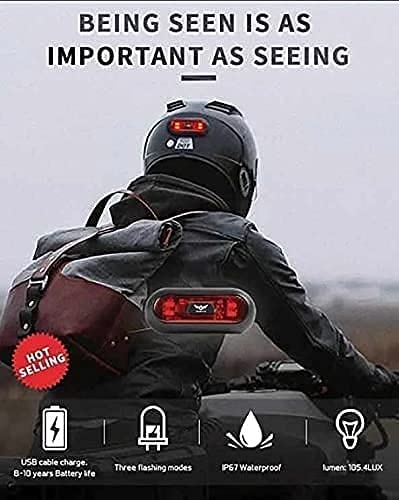 LED Motorcycle Helmet Light, Bike Bicycle Rear Red Safety Light, Helmet Light, Warning Tail Lights, Helmet Light for Night Riding with USB Chargeable Cable Small - style: Helmet Light- Version 1