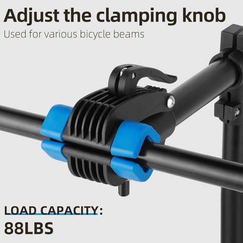 Urban Deco Bike Repair Stand, Wall Mounted Bike Work Stand, 360 Swivel Clamp, Holds Up to 20 kg, Black+Blue, Ideal for Home Maintenance - size: 27 inch straight