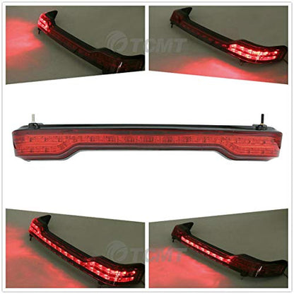 TCMT King Pack Trunk Wrap-Around Backrest LED Brake TailLight Fit For Harley 2014-2025 Touring CVO Road King Road Glide Street Glide Electra Glide Pack Trunk - color: Style A+Red Taillight