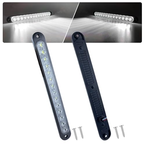 10" White Trailer LED Reverse Lights Bar Strip Truck Bed Backup Lights Rear Running Side Marker for Truck RV Aluminum Alloy Base, 15 LEDs 2Pcs - color: White