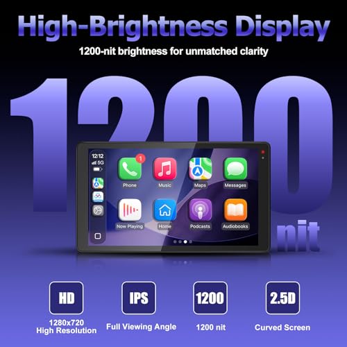 LBW 6.5 Inch Motorcycle CarPlay GPS for BMW, Ultra-Bright CarPlay Screen, 1200 Nits Bright Waterproof HD Touch Screen, Plug&Play Lossless Installation, iOS/Android Native Protocol Support - size: BM 6.5"+Native control+Lossless Installation