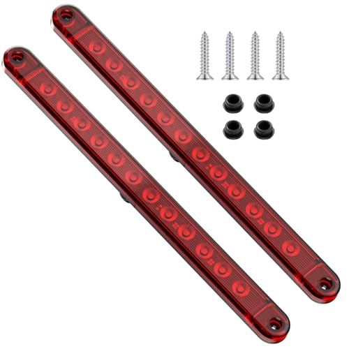 12 LED Red Trailer Brake Tail Light, 2 Pack 16” LED Bar Stop Turn Signal Tail Lights Waterproof Brake Strip Red Light for Marine Boats Golf Cart Offroad Truck RV UTV ATV