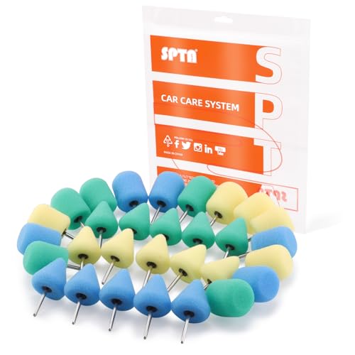 Mini Buffing Polishing Pads, 30Pcs Mini Detail Polishing balls Use On Rotary Tools,Cordless electric drill, Small area Polisher Tool for Tight Area Detailing Polishing Waxing And Sealing Glaze -MNPC30 - color: 30Pcs DETAIL POLIHSING SETS, style: Cone & Cy