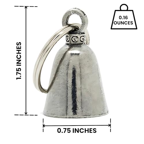 Guardian Bell Fallen Brother Good Luck Bell w/Keyring & Black Velvet Gift Bag | Motorcycle Bell | Lead-Free Pewter | Good Luck Gift to Friends & Family | Bike Bell | Made in USA - color: Fallen Brother