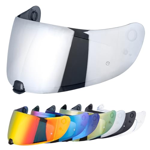 VCOROS C70 Motorcycle Helmet Shield For FG-17 FG-ST IS-17 HJ20M Full Face Helmet Visor Shield Accessories (Chrome Silver) - color: Chrome Silver