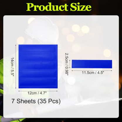 PATIKIL Hard Hat Reflective Stickers, (5 x 6 Inch, Blue) (7 Pcs), Retro Reflective Safety Tape Durable Adhesive Helmet Stickers, Suit for - Hard Hats/Helmets/Mailboxes