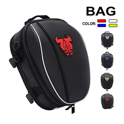 JFG RACING Motorcycle Bag,12L Dual Universal Motorcycle Tail Bag Seat Bag Backpack Saddlebag Luggage-Red