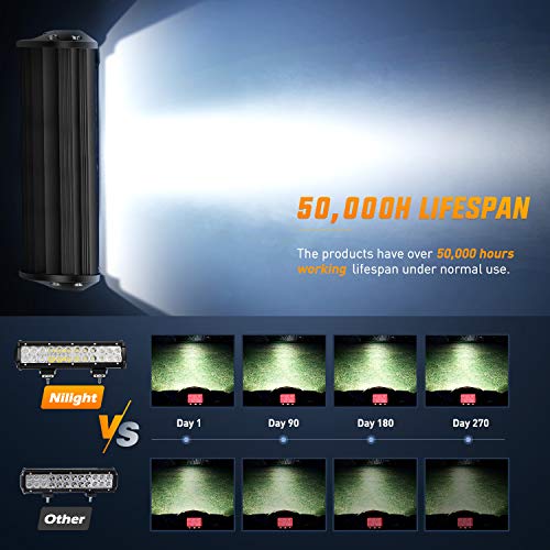 Nilight 12 Inch 72W Led Light Bar Spot Flood Combo 2PCS 4 Inch 18W Led Pods Boat Lights Driving Fog Lights Work Light for Trucks Off Road w/Rocker Switch Wiring Harness- 3 Leads, 2 Years Warranty - color: 72W Light +18w 2Pcs Light +Wiring harness