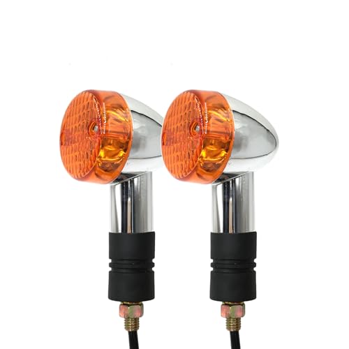 2Pcs Motorcycle Bullet Turn Signals Lights Compatible With Honda Shadow Aero Fit for Kawasaki Vulcan VN 750 800 1500 Vintage Turn LampBulb